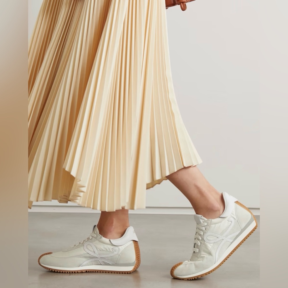 LOEWE
Flow logo-appliquéd shell, leather and suede sneakers.
